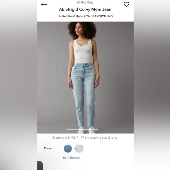 American eagle jeans Strigid Curvy Mom Jean size 16. - Picture 5 of 5